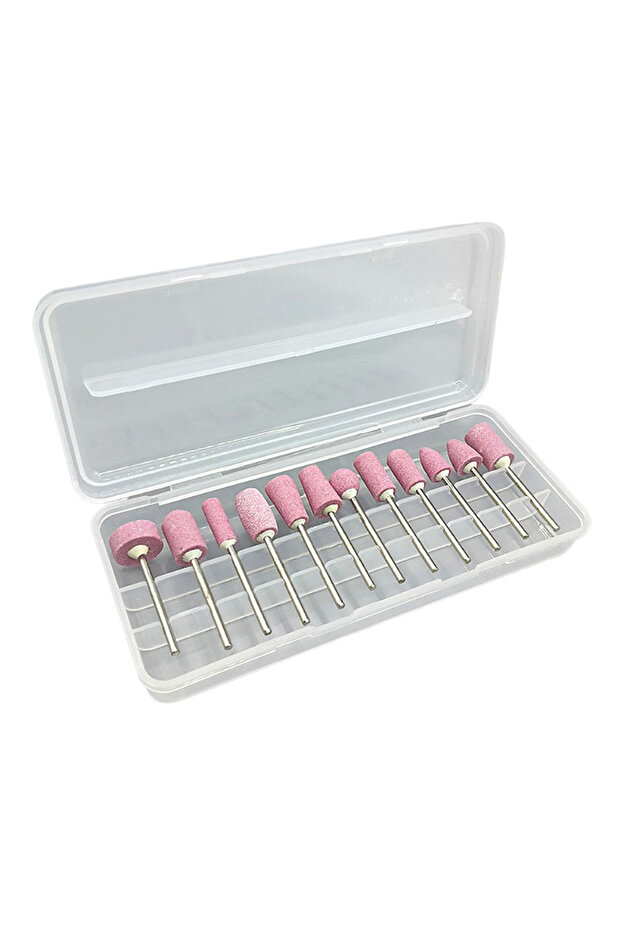 Transparent Shell 12PCS/Box Mini Ceramic Grinding Head Milling Polishing Rotary Tool Accessories For