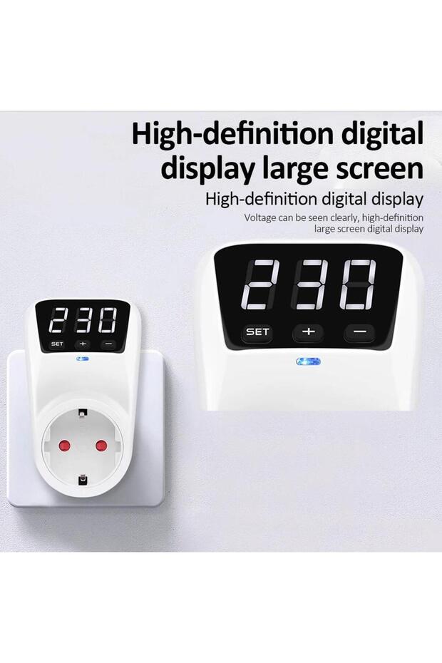 EU 230V 16A Adjustable Voltage Protector Socket with Automatic Reset Function - 16A/15A 230V/110V Su - 5