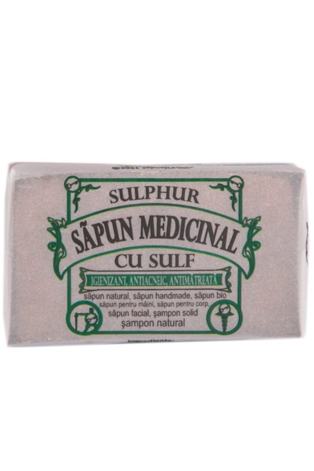 Săpun cu sulf, șampon solid, medicinal, 90g