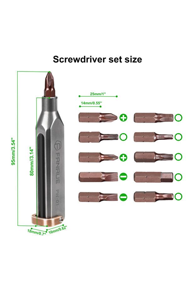 PW--01 FANAUE Multifunctional Magnetic Keychain Mini Portable Folding Screwdriver Repair Tool Combin