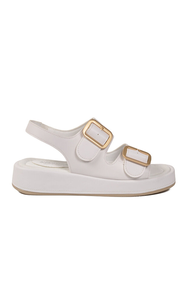 White High-Sole Comfortsole Sole Women's Sandals 35332 Z