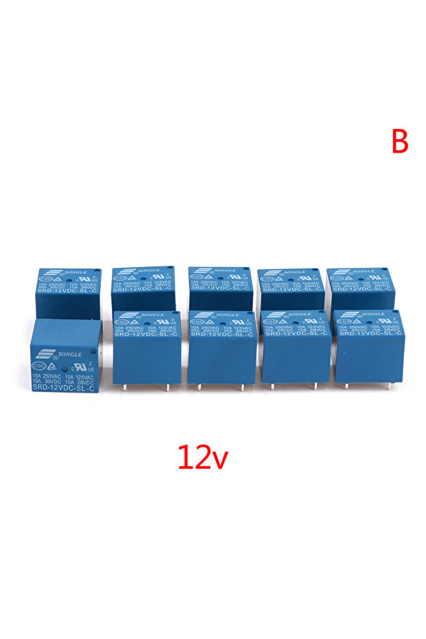 12v 10pcs Relays DC 5V 12V 24V SRD - 250VAC 10A 5PIN Power Relays