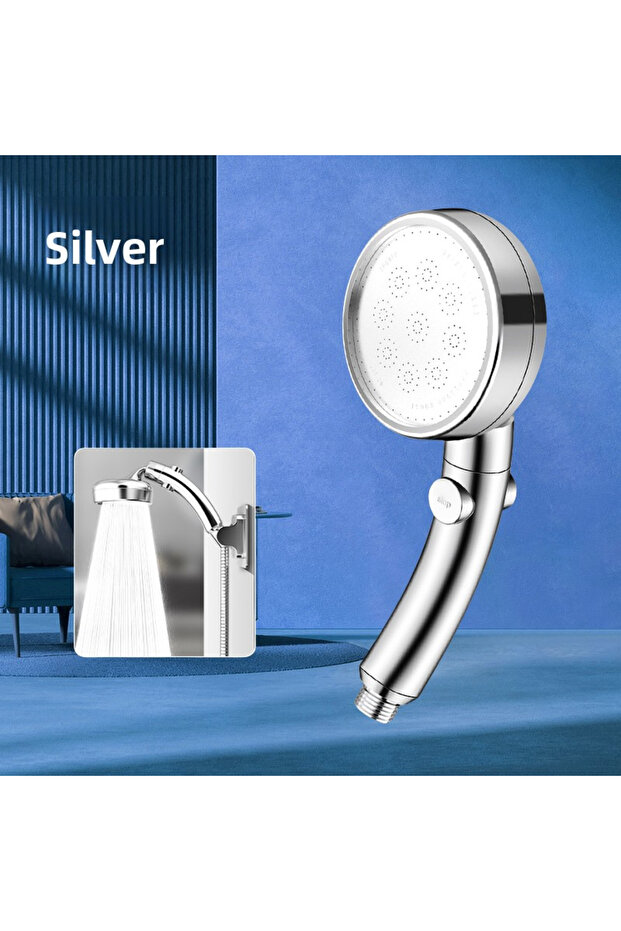4 inch Silver Dual Modes Oscillating Shower Head - One Device Endless Refreshment for Home Hygiene A