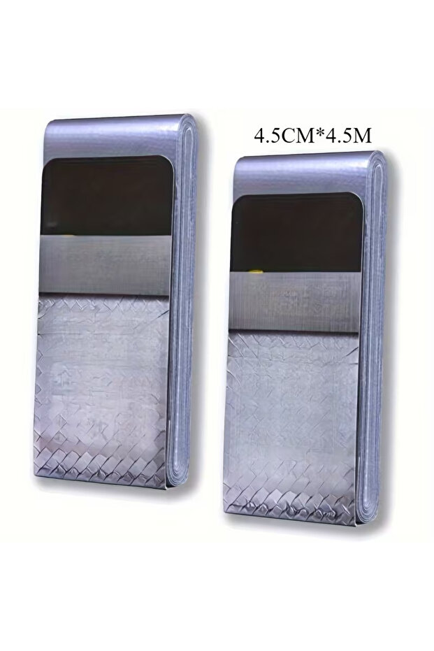 4.5cm x 4.5m-2 Piece YITAPE Portable Silver Duct Tape Pocket Size Mini Flat Roll Heavy Duty Adhesive