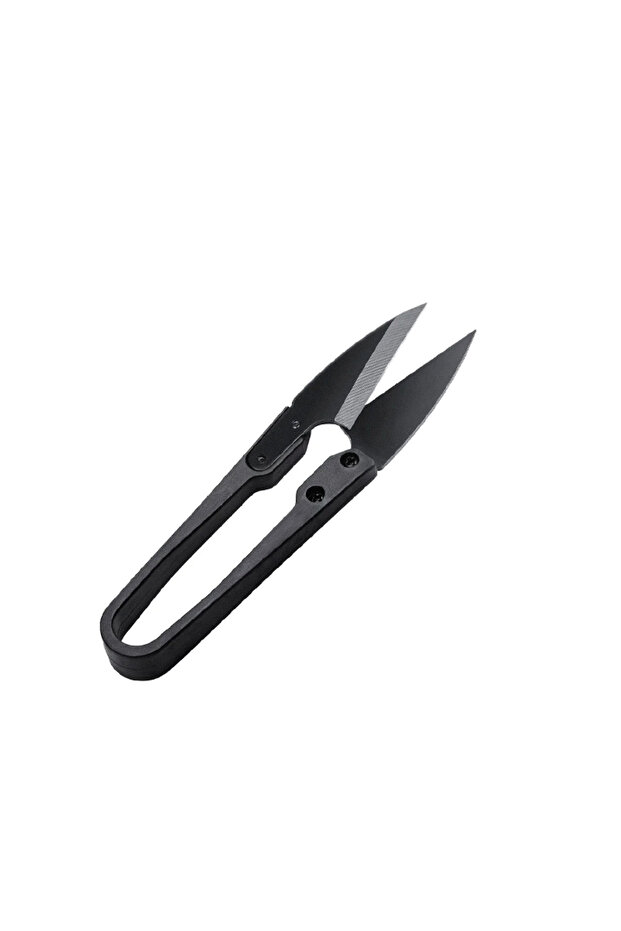 Black 1 Pieces 1/2pcs Stainless Steel U-shaped Elastic Scissors Black Carbon Steel Clothing Needle T
