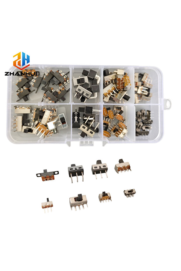 70Pcs/Box Micro Slide Switch Kit - SS12F15 SK12D07 On-Off Mini Toggle Switch PCB Mount for Arduin...