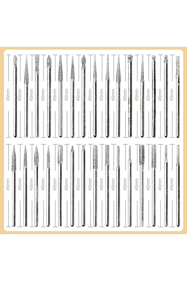 30pcs 2.35mm 30pcs 2.35mm Shank Diamond Burs Set With Box For Dremel Electric Grinder Power Tool Acc
