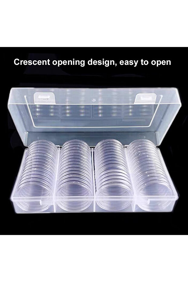 transparent box 41mm Transparent 60 Coin Holder Round Coin Capsule Storage Container for Collectible