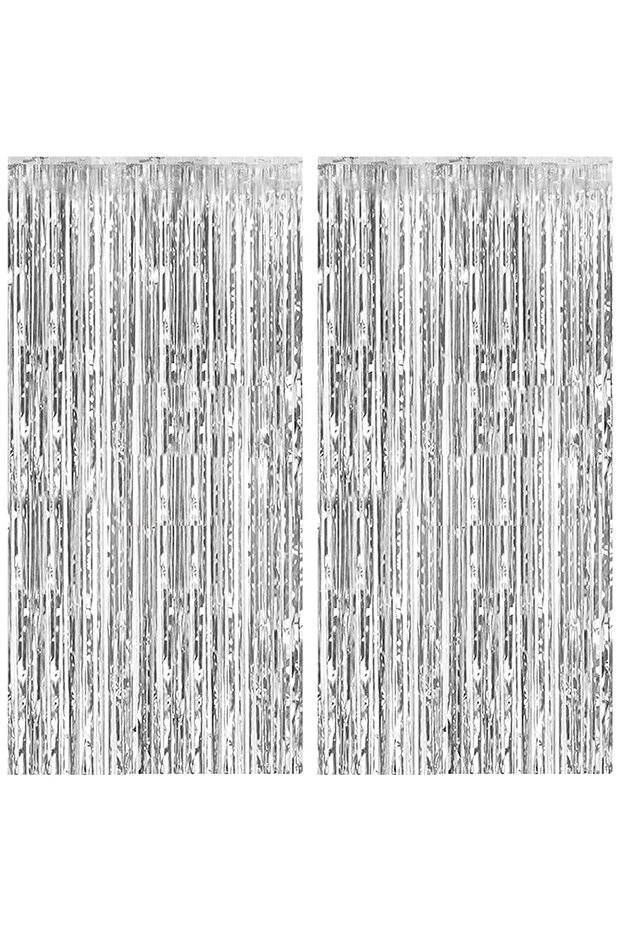 1m wide and 2m long Silver 2Packs 1x2m Red Black Foil Curtain Backdrop Black Red Tinsel Party Stream