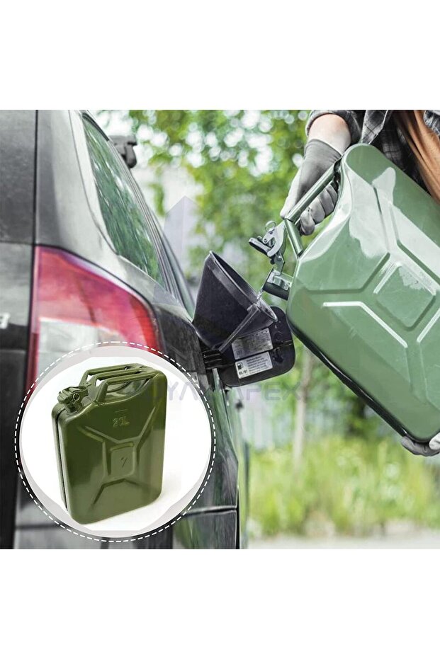 BM-STAR Metal Jerry Can for Petrol, Diesel, Oil and Liquid Storage, 20L, Green