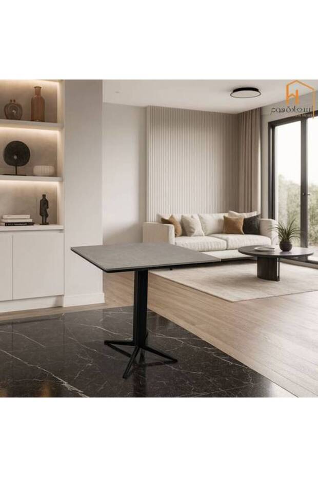 طاولة خدمة فردية - رمادية - 60*60*76