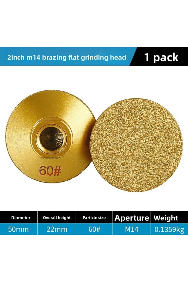 1PSC-M14-60 M14 Diamond Brazed Flat Grinding Head Marble Stone Countertop Trimming Rough Polishing D