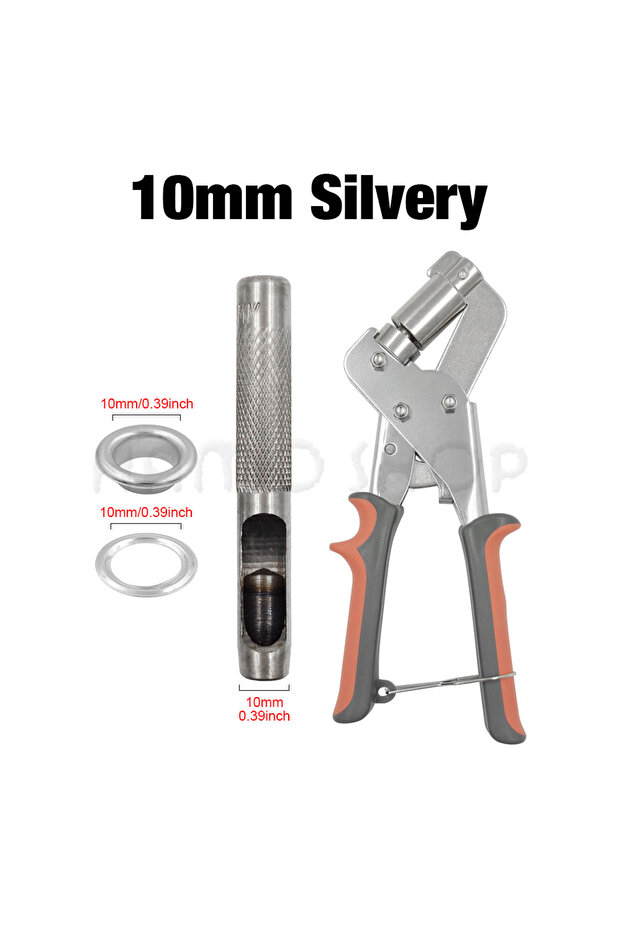 10mm Silvery 6/10mm Eyelet Grommet Tool Kit With 100 Sets Eyelet Grommet Hole Punch Hand Install Pli