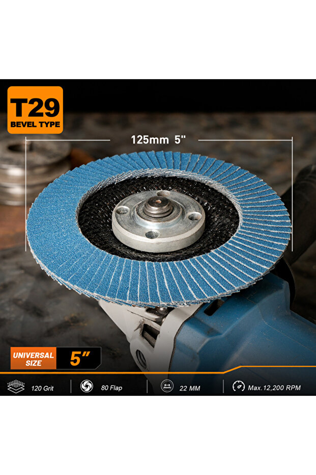 2pcs 120 Grit SI FANG 125mm Metal Sanding Flap Discs for Angle Grinder 40-120 Grit Grinding Wheels B