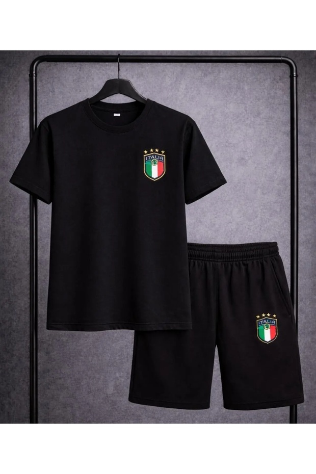 T-Shirt Shorts 2-Piece Combination Set Italy Printed Women's / Men's Unisex Model