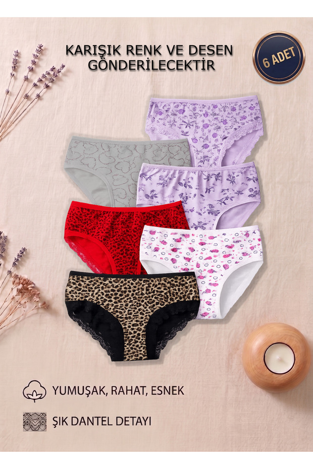 Battal Size Women's Camisole Bato Panties Set of 6 – Large Size Mommy Panties, Comfortable Cut, Flexible Fabric