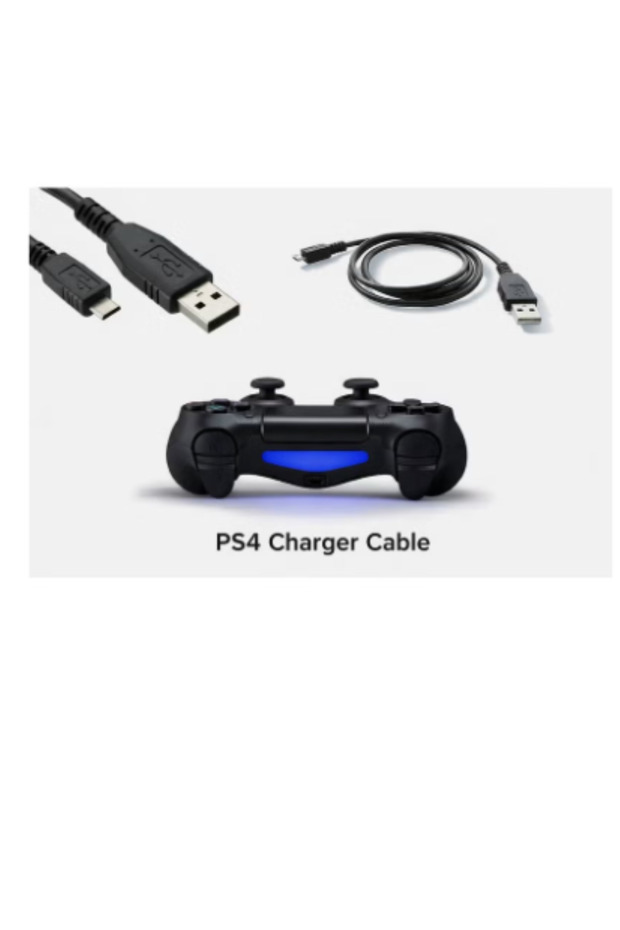 كابل شحن وحدة تحكم PS4 من نوع Micro USB بطول 1.8 متر - 2