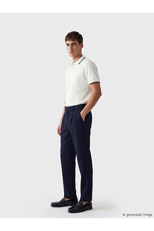 Nevavm Standard Fit Men's Pleated Fabric Trousers with a Difference