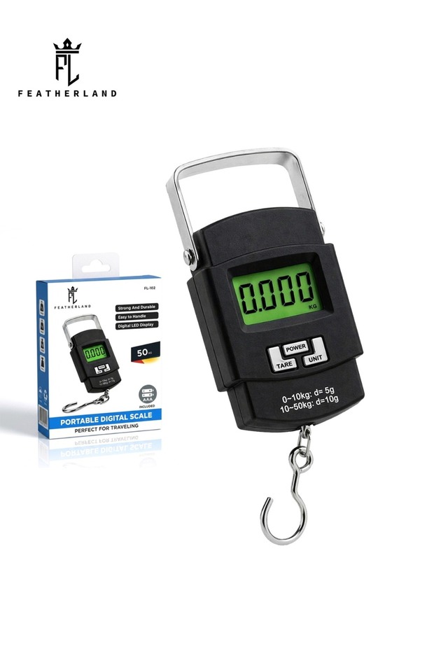 Portable Digital Luggage Scale 50kg with LED Display – Travel Hanging Weighing Scale with Hook & Tare Function