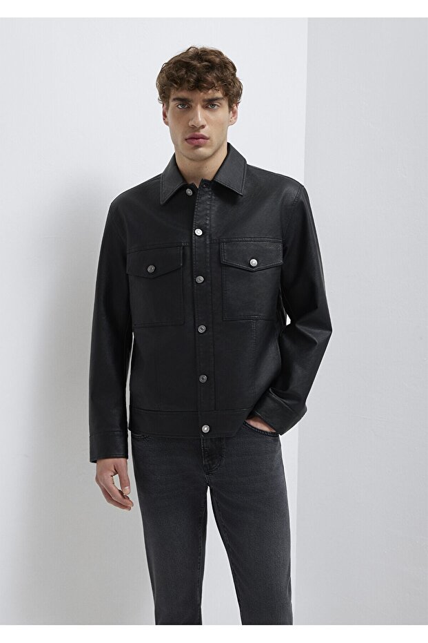 Jacket with pockets jet black - 1