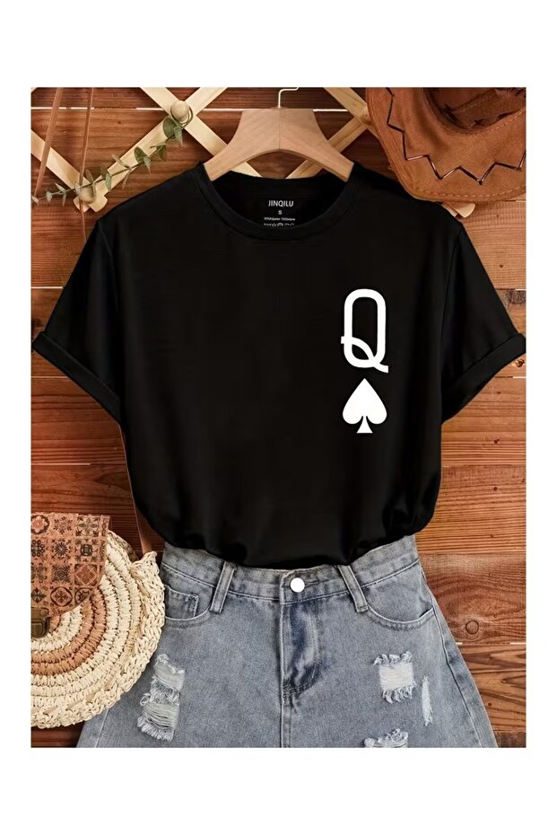 Q Maça Printed Unisex Oversize Tee / T-Shirt