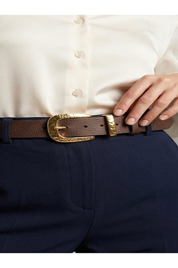 Women's Belt Buckle Bridge Detailed Casual 2.8 cm