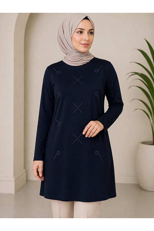 Medium Stone and Above Mother Combed Cotton Tunic 30644