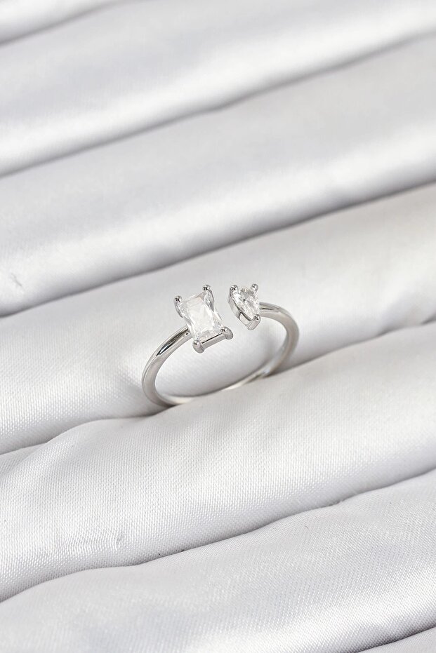 Brass Gold Color Zircon Stone Women's Ring