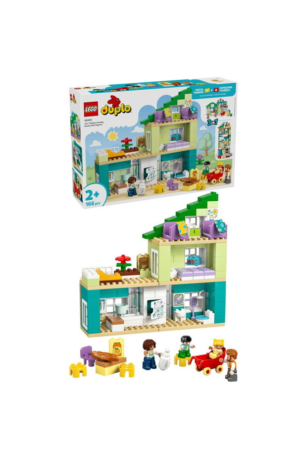 ®   Duplo Town - Modern Family House 3 in 1, with Figures 10470, 166 Pieces