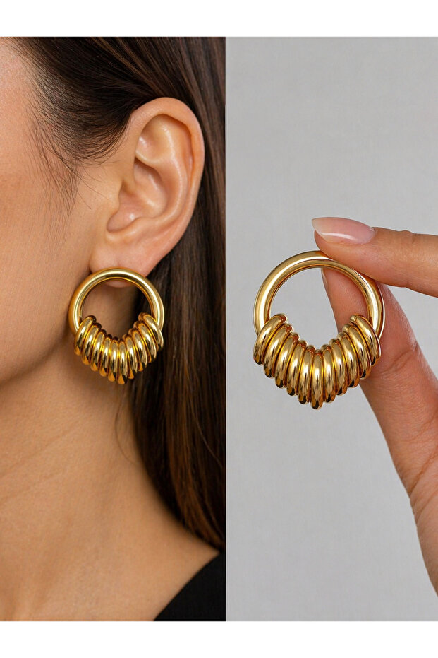 Women's Stainless Steel Vintage Hoop Earrings