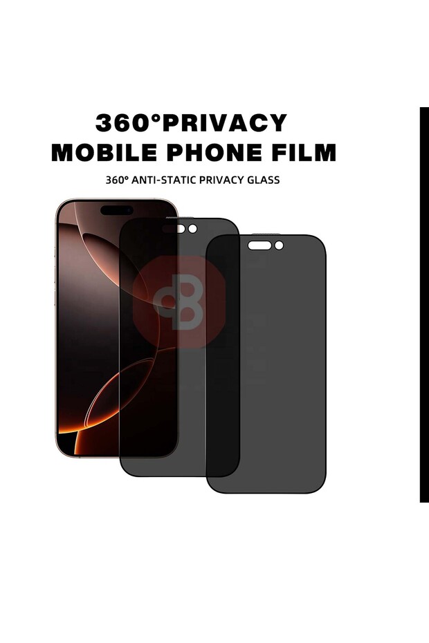 360° Privacy HD Tempered Glass Screen Protector Anti-Break for iPhone 17 Pro Max