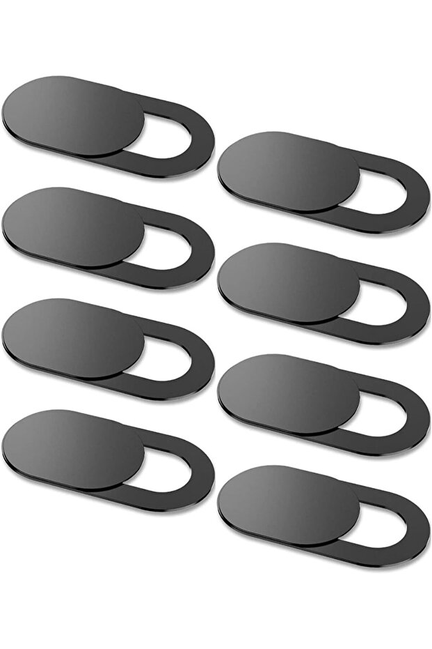 Ultra Thin Webcam Slide Cover, Pack of 8, Black