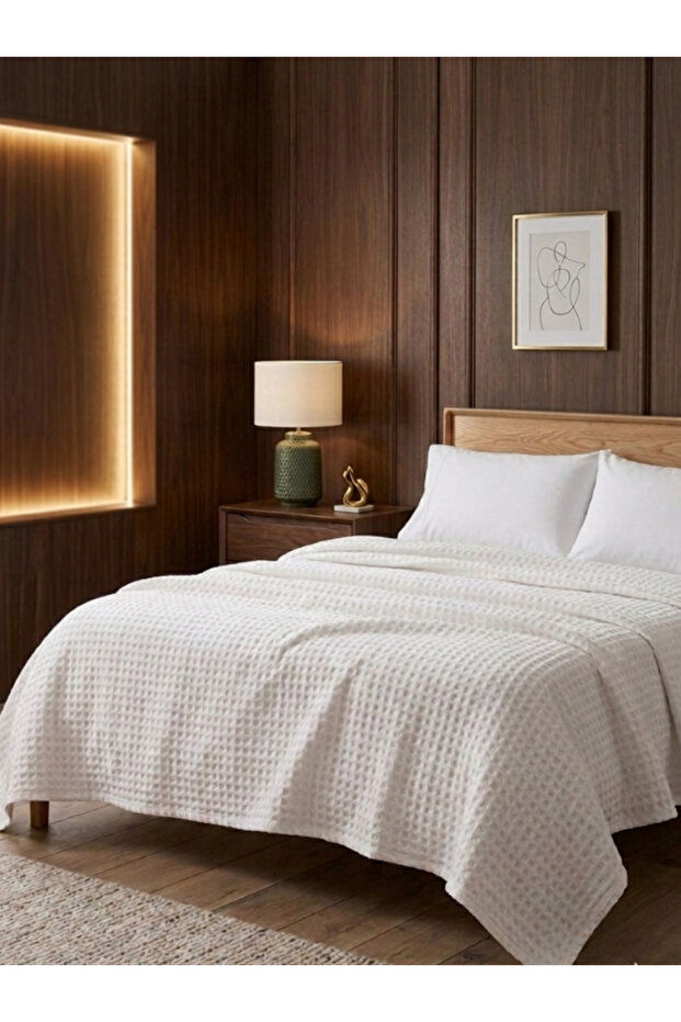 Double Honeycomb Pool Textured White Pique 200X230
