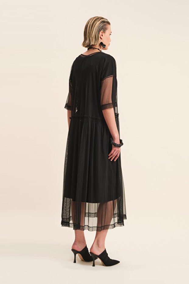 Rochie din tul cu colier - 2