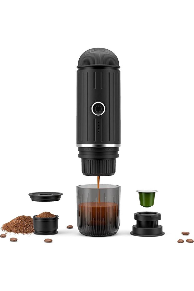 Portable 19-Bar Espresso Machine: Self-Heating Rechargeable Coffee Maker | USB-C Travel Brewer for G