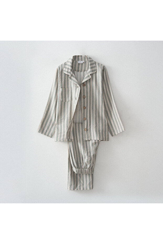 Ala Women's Pajama Set 100% Organic Cotton Linen Green