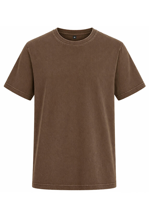 CrazyShopping Erkek Regular Kalıp %100 Pamuk Bisiklet Yaka T-Shirt