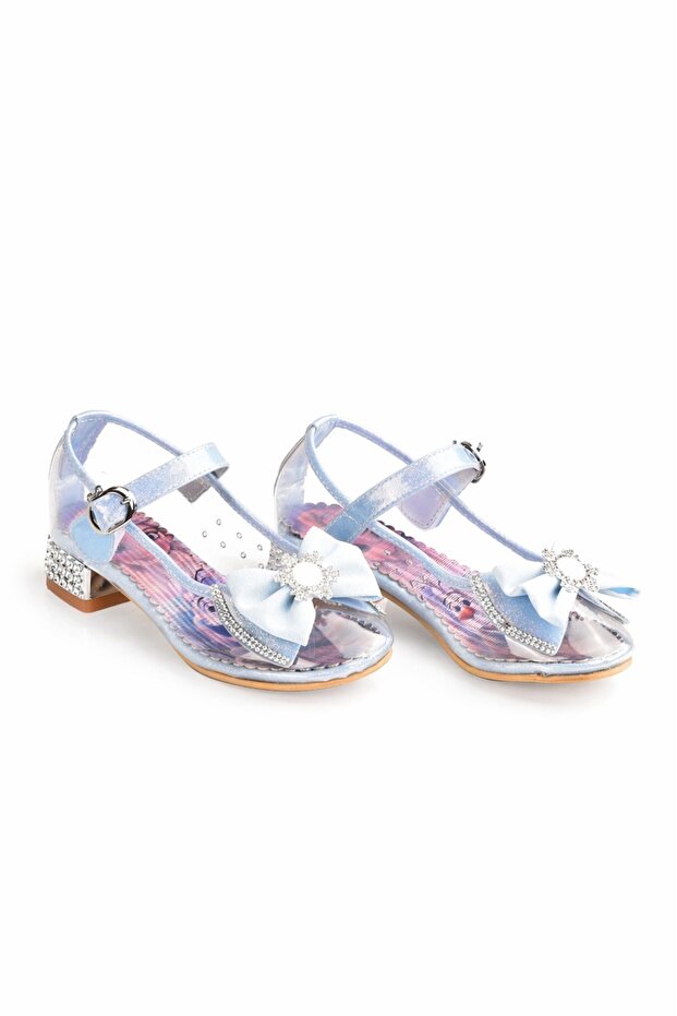 Girl's Glittery Bow Heeled Princess Shoes 👑