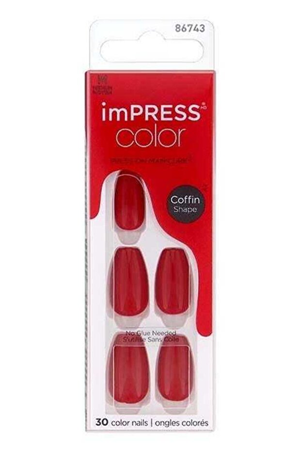 Impress Color Nails Medium Coffin Reddy Or Not Imc510c