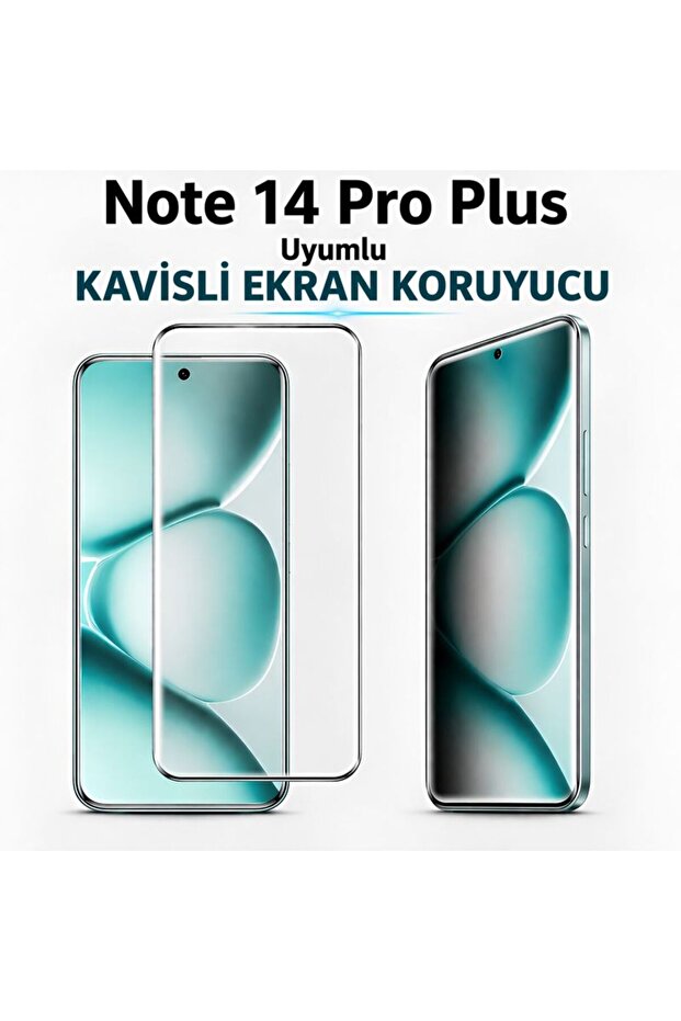 واقي شاشة زجاجي شفاف ثلاثي الأبعاد منحني بالكامل لهاتف Redmi Note 14 Pro Plus