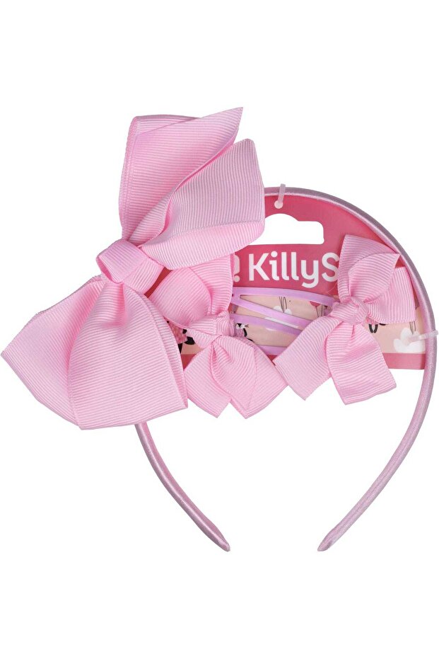 Kids Set, Headband Snap Clips Pink