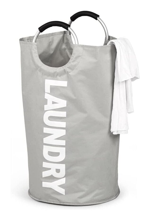 82L Large Collapsible Laundry Bag,Waterproof Oxford Cloth Laundry Basket with Handle,Grey