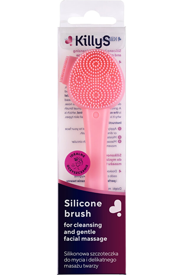 Silicone Facial Cleansing Brush, Pink
