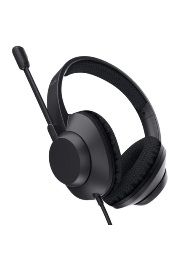 Ayda Max wired headphones, USB-C interface, USB-A, microphone, black