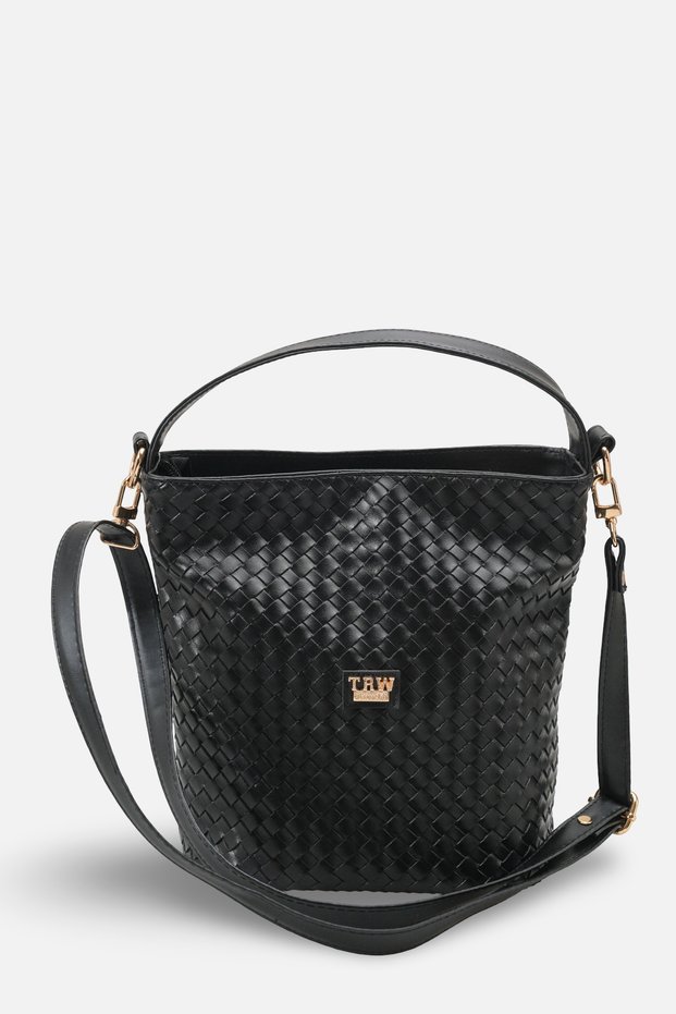 Elena Rosetti Black Knitted Women's Daily Stylish Cross Shoulder Bag