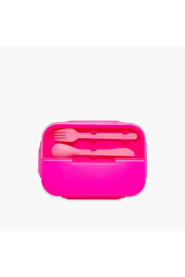 Solid Lunchbox with Cutlery and Clip Lock Closure