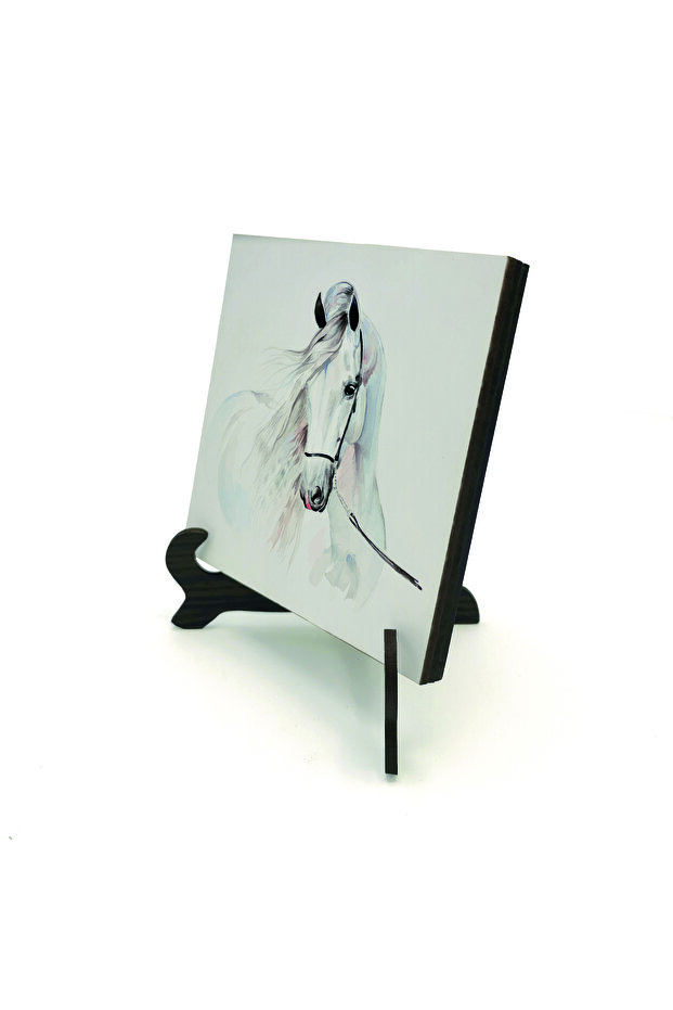 طاولة مكتبية من MDF مطبوعة بتصميم الحصان مقاس 10x10 KRG-155