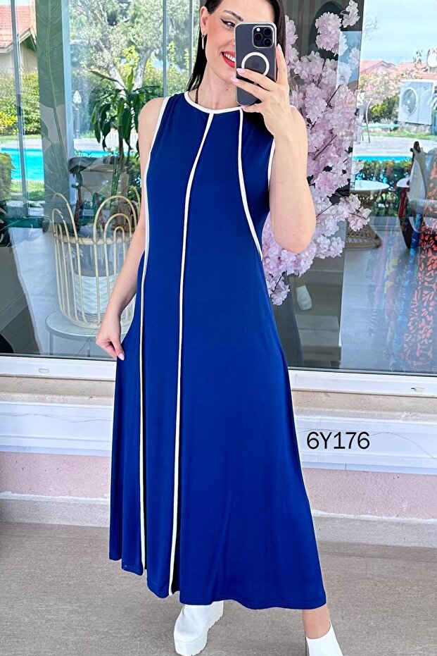 Striped Viscose Dress 6Y176