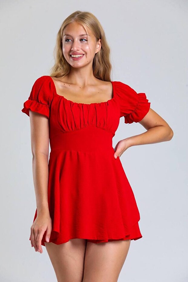 Premium Draped Extra Mini Dress with Shorts