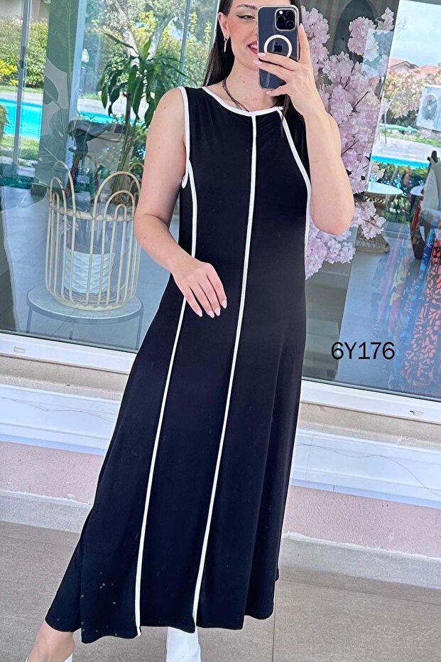 فستان فيسكوز مخطط 6y176